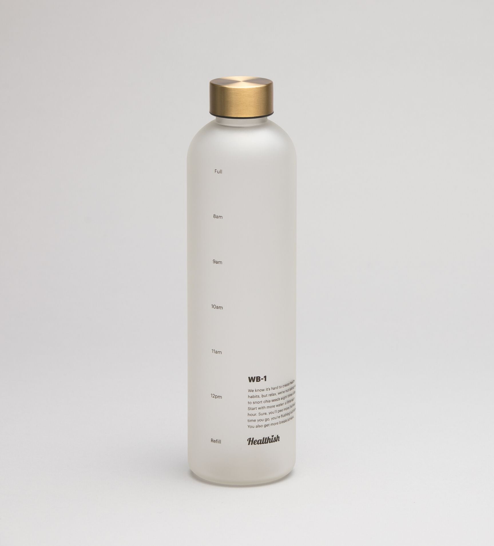 Healthish Time Marked Water Bottle AM Morning Side